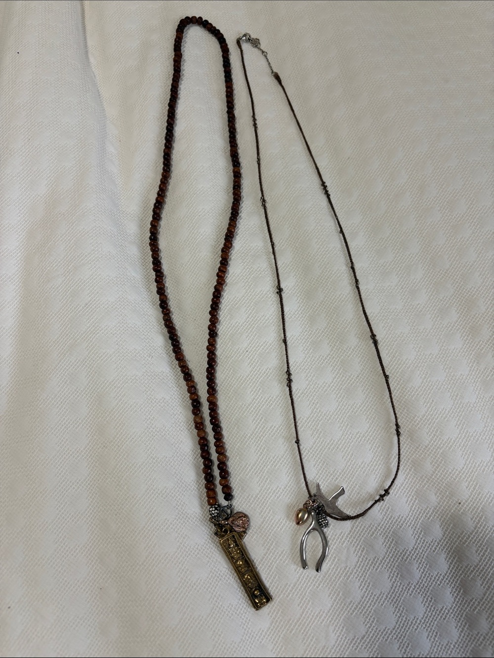 Stella & Dot Brown Beaded Pendant Necklace